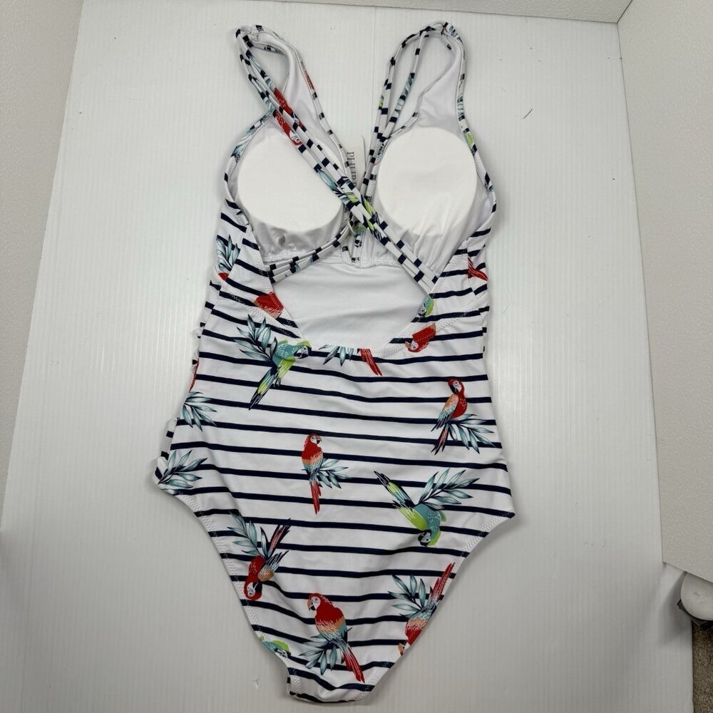 Phurro One Piece Bathing Suit  Parrot Tropical Beach Pool Summer Colorful size M - Picture 7 of 10